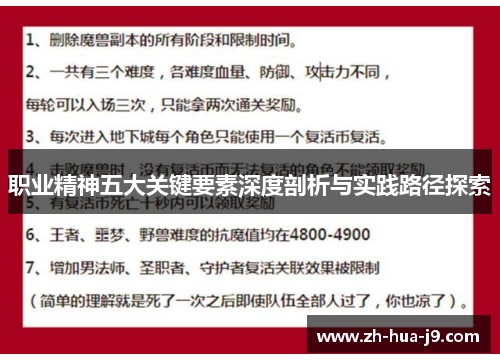 职业精神五大关键要素深度剖析与实践路径探索